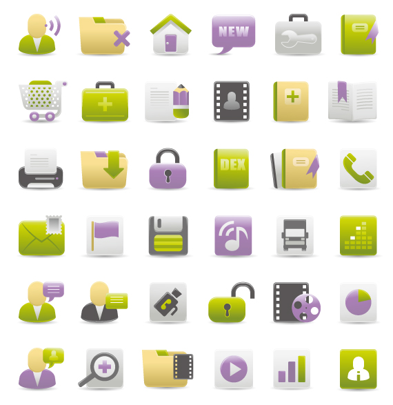 free vector Web Design Gray Green Purple icon